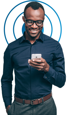 Guy holding a phone - mobile